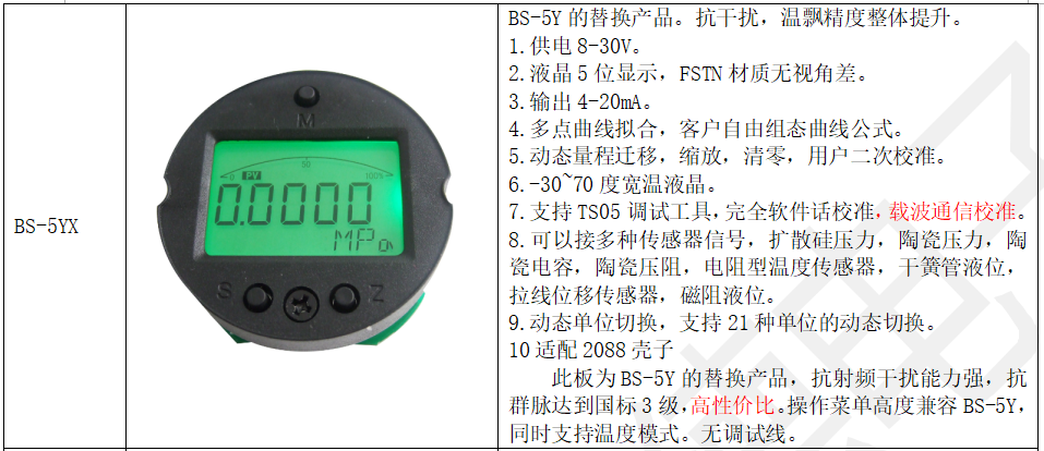BS-5YX/(3051)液晶智能板卡校準(zhǔn)說明